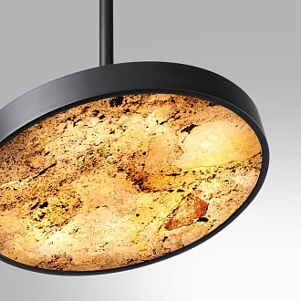 Подвес 23,6*23,6*180 см, LED 1*15W, 3000-4000-6000 К, Odeon Light Bergi 5064/15L, матовый черный/серо-бежевый