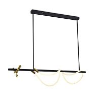 Люстра 120*20*100 см, 3*LED*28W, 3000K Gerhort G52173/1+2BK BRS WT, Черный