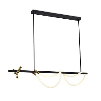 Люстра 120*20*100 см, 3*LED*28W, 3000K Gerhort G52173/1+2BK BRS WT, Черный