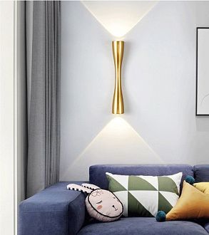 Светильник настенный SAPFIR SPF-4304 GOLD/ЗОЛОТО  D350/H60/2/LED/6W/4500K IP65 ANIKA 24-07