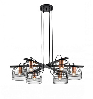 Подвесная люстра  75*90 см, 6*E27 черный, медь Vele Luce Modello VL6452P06