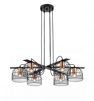 Подвесная люстра  75*90 см, 6*E27 черный, медь Vele Luce Modello VL6452P06