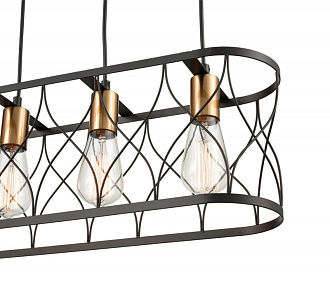 Подвесной светильник 23*80*147 см, 5*E27 черный, золото Vele Luce Ulik VL6242P05