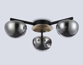 Потолочный светодиодный светильник **17- см, **W, 3000K, Ambrella Light High Light LH12006, черный, золото