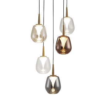Люстра подвесная 35*211,2 см, 5*LED*5W, 3000K, Mantra Andromeda MAN8932+5PL (8942-8945), золотой