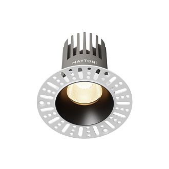 Встраиваемый светильник 10*10 см, вр 7 см, *LED*15W, 3000K, Maytoni Dip DL121-15W-3K-TRS-B, Черный