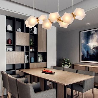 Подвесной светильник Gabriel Scott Welles Glass L2 40*40*35 см, 2*G9*40W, ImperiumLoft 40.2275-0, Золотистый