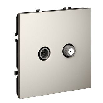 Розетка телевизионнная встраиваемая Voltum S70 оконечная TV+SAT, кашемир пластик Soft touch VLS060403
