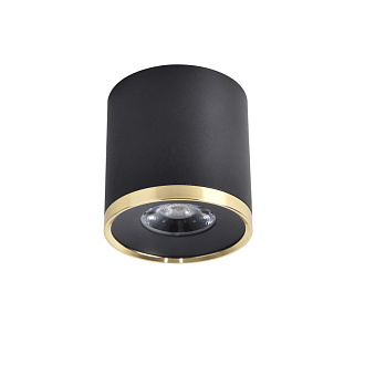 Светильник 8*8 см, LED 10W, 4000K Favourite Prakash 3086-2C, D88*H91, Светильник, каркас сочетает в себе два цвета - матовый черный и золото, декоративный элемент в виде кольца