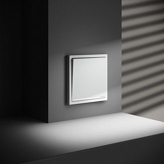 Выключатель встраиваемый Voltum S70 одноклавишный с подсветкой 10А, белый матовый пластик Soft touch VLS010202