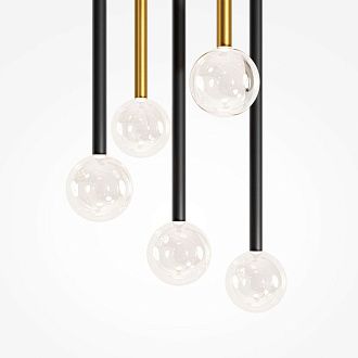 Каскадная люстра 36*36*360 см, LED*16W, 3000K, Maytoni Bubble Dream MOD383PL-L16BBS3K, черный