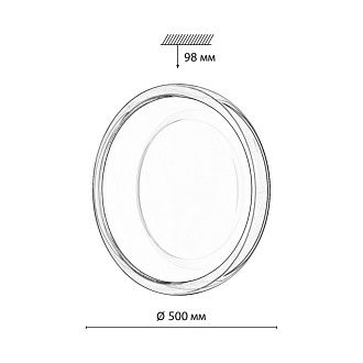 Светильник *50*-9,8 см, 1*LED*76W, 3000-4000-6000K, Sonex PORTMAN 7778/ELN, белый/розовый