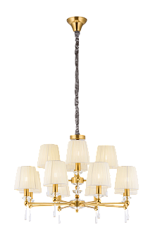 Люстра Ø800 x H550(1500), мм, 12*40W (480W), BRASS(Латунь) NewRgy 8902/8+4LT BRASS