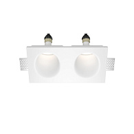 Встраиваемый светильник 24*12*6,5 см, 2*GU10, 12W, Maytoni Technical Gyps Modern DL002-WW-02-W белый, вр 12,5*24,5 см