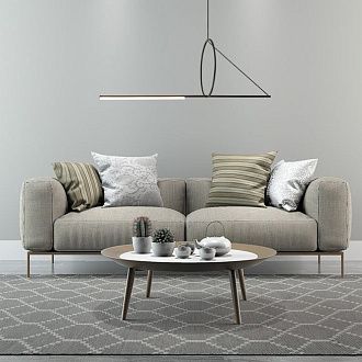 Подвесной светильник SUSPENSION CERCLE ET TRAIT – GRAPHITE SATINE L170 170*45*45 см, 1*LED*25W, 3000K, ImperiumLoft 40.1282-0, Чёрный