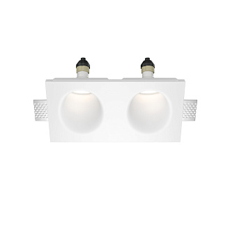 Встраиваемый светильник 24*12*6,5 см, 2*GU10, 12W, Maytoni Technical Gyps Modern DL002-WW-02-W белый, вр 12,5*24,5 см