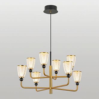Подвесная люстра 67 см, 40W, 3000K, Lussole LSP-4018, черный-бронза