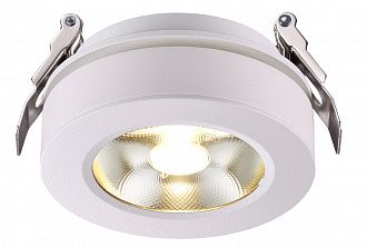 Светильник, 10 см, 12W, 3000К, белый, теплый свет, Novotech Groda 357982, встраиваемый LED, вр 8,5 см