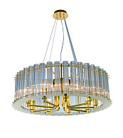 Люстра Ø600 x H230, мм, 9*40W (360W), GOLD H+CLEAR (Золото + Прозрачный Хрусталь) NewRgy 5752E/9 GOLD H+CLEAR