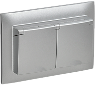 SKANDY Розетка 2-я с кр. 16А в сб IP44 SK-R12S сереб. IEK, SK-R26-16-44-K23-F
