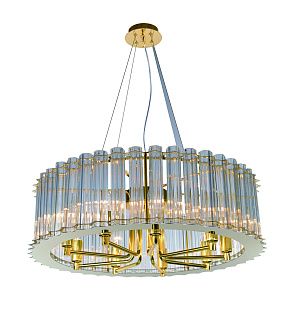 Люстра Ø600 x H230, мм, 9*40W (360W), GOLD H+CLEAR (Золото + Прозрачный Хрусталь) NewRgy 5752E/9 GOLD H+CLEAR