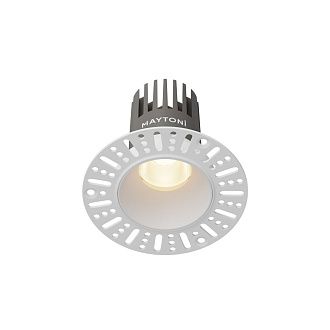 Встраиваемый светильник 9*8 см, вр 6 см, *LED*10W, 3000K, Maytoni Dip DL119-10W-3K-TRS-W, Белый