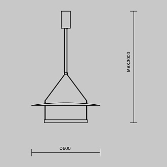 Подвесной светильник 60*60*315 см, LED, 30W, 3000К, Maytoni Ambience MOD280PL-L30B3K черный