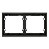 Рамка пластиковая Voltum S70 на 2 поста, черный матовый пластик Soft touch VLS100208