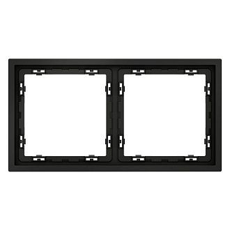Рамка пластиковая Voltum S70 на 2 поста, черный матовый пластик Soft touch VLS100208