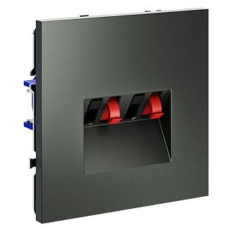 Розетка акустическая встраиваемая Voltum S70 4-местная, титан пластик Soft touch VLS060306