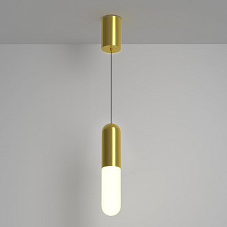 Подвесной светильник 6*6*30 см, LED, 12W, 3000К, Maytoni Technical Mist P101PL-L300-12W3K-BS латунный