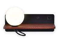 Бра с выключателем, USB портом и полкой 28*10*12,5- см, 1*G9*40W, 4200K, Ambrella Light Wallers FW521, черный