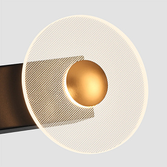 Бра 7*47,5*13,5 см, 15.9W, Favourite Solskin 4317-3W матовый черный, латунь, прозрачный акрил