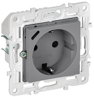 SKANDY Розетка с з/к/ш 16А с USB C 18Вт SK-R17Gr сер. IEK, SK-R14-16-U14-018-K03