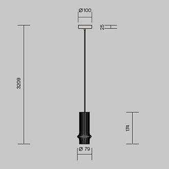 Подвесной светильник Maytoni MOD430PL-L5W3K1 **20,9-320,9 см, *LED*6W, K, Maytoni Pilastro MOD430PL-L5W3K1, Черный