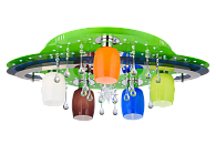 Люстра L790 x W550 x H200, мм, 6*40W (240W), GN+CR MIX(Зелёная+Хром) Sfera Sveta 8364/5+1 GN+CR MIX