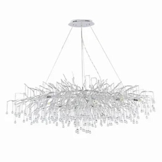 Светильник подвесной ElegantLight DZN-8193 SILVER/СЕРЕБРО D1200*600/H2000/13/G9/35W RAIN 22-07