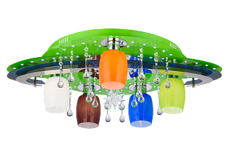 Люстра L790 x W550 x H200, мм, 6*40W (240W), GN+CR MIX(Зелёная+Хром) Sfera Sveta 8364/5+1 GN+CR MIX