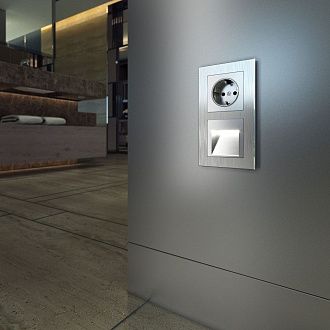 W0021706 Рамка на 2 поста Aluminium, алюминий Werkel, 4690389158032