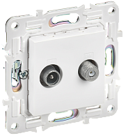 SKANDY Розетка двойная TV+SAT SK-A13W арк. бел. IEK, SK-AF20-O-K01