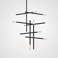 Люстра на штанге TRAVERSE H105 Black 70*70*105 см, 8*G4*20W, 4000K, ImperiumLoft TRAVERSE01, Чёрный