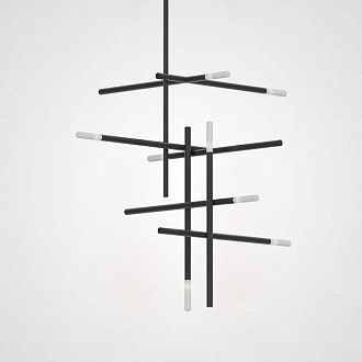 Люстра на штанге TRAVERSE H105 Black 70*70*105 см, 8*G4*20W, 4000K, ImperiumLoft TRAVERSE01, Чёрный