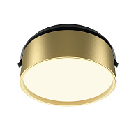 Встраиваемый светильник 12*12*6,6 см LED, 18W, 3000К, Maytoni Technical ONDA DL024-18W3K-BMG золото матовое, вр 11,7 см