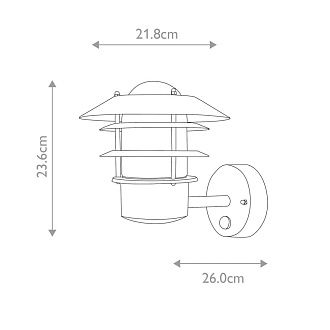 Настенный фонарь Elstead Lighting, Арт. HELSINGOR-PIR-BK