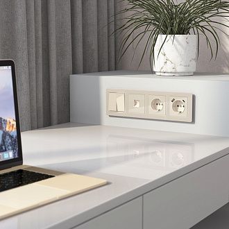 W1181043 Розетка Ethernet RJ-45, айвори акрил Werkel, 4690389197116