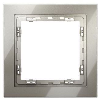 Рамка стеклянная Voltum S70 на 1 пост, шелк, стекло Стекло/пластик  VLS110104