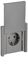 Розетка с з/к/ш с кр. б/к 16А IP44 FP519 стальной IEK FORTE&PIANO, FP-R16-16-1-44-K46