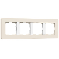 W0043066 Рамка на 4 поста Split, айворибелый, soft-touch Werkel, 4690389206092