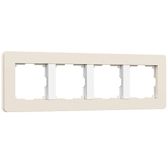 W0043066 Рамка на 4 поста Split, айворибелый, soft-touch Werkel, 4690389206092