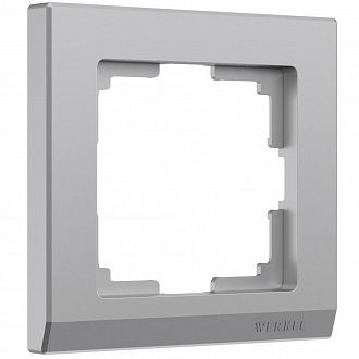 W0011806 Рамка на 1 пост Stark, серебряный Werkel, 4690389161704